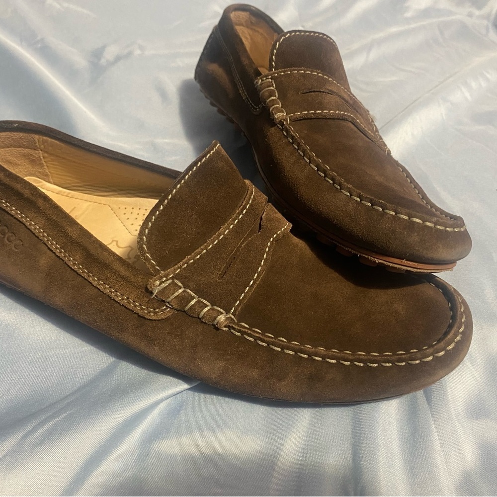 Ecco Brown Slip-On Loafers with Penny Strap - Picture 9 of 15